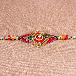 Colored Beads Design Rakhi