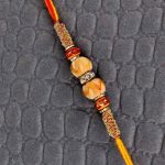 Sandalwood and Diamond Ring Rakhi