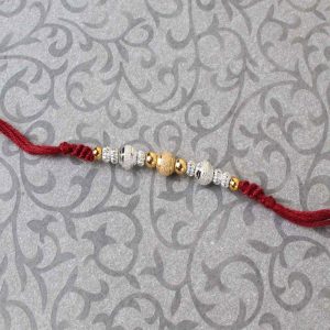 Golden and Silver Beads Rakhi