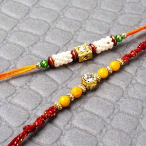 Beads and Dimond Work On Rakhi Threads