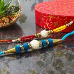 Pearl Rhinestone Beads Rakhi For Bothers