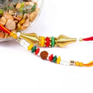 Stylish colorful beads Rakhi for Bhai