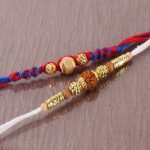 Set of Two Golden Attractive Rakhi