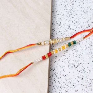 Pearl Beads Rakhi Set of Two