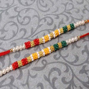 Fascinating Colorful Tiny Beads Rakhi Set