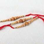 Three Rakhis of Simple Wooden Beads