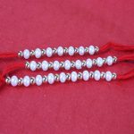 Set of Three Pearl and Silver Beads Rakhis