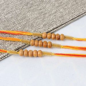 Wonderful Wooden Bead Three Rakhis