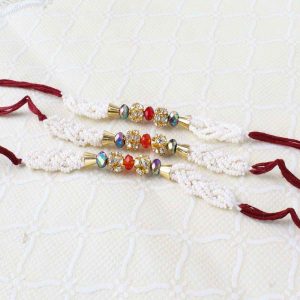 Set of Three Moti Rakhi Online