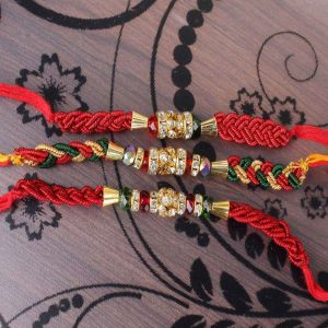 Set of 3 Zardosi Motif Rakhi