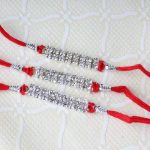 Set of 3 Designer Diamond Rakhi