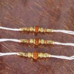 Auspicious Trio Rudraksha Rakhi Combo