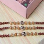 Enchanting Trio Wooden Beads Rakhi Sets