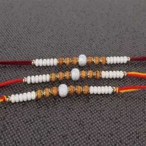 Set of Three Stylish Shiny Beads Rakhi