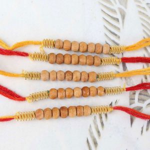 Wooden Color Beads Set of 5 Rakhis