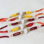 Five Rakhi of Colorful Small Beads