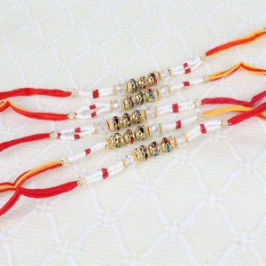 Collection of Five Fancy Multi Beads Rakhi