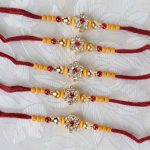 Floral Diamond Designer Five Rakhis