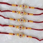 Floral Diamond Designer Five Rakhis