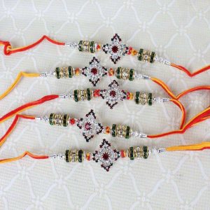 Combo of Five Marvellous Multi Stone Rakhi