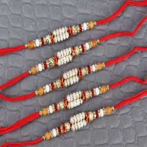 Five Set of Shining Attractive Beads Rakhi