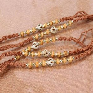 Fascinating Five Wooden Beads Rakhi Combo