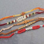 Luminous Pack of Five Studded Beads Rakhi