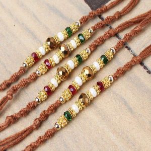 Five Fancy Classy Beads Rakhi