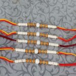 Marvellous Wooden Beads Rakhi for Brother