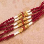 Set of Five Rudraksha Rakhi