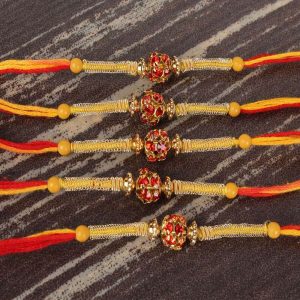 Collection of Five Simple Diamond Studded Rakhi