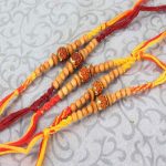 Combo of Five Rudraksha and Wooden Beads Rakhi