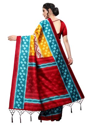 Audi Rama Banarasi Art Silk Printed Saree With Blouse