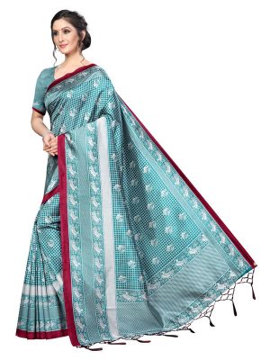 Bulbul Rama Banarasi Art Silk Printed Saree With Blouse