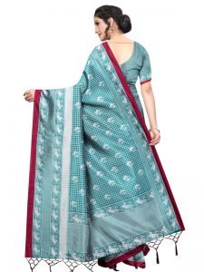 Bulbul Rama Banarasi Art Silk Printed Saree With Blouse