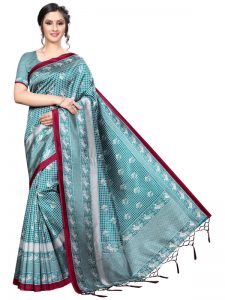 Bulbul Rama Banarasi Art Silk Printed Saree With Blouse