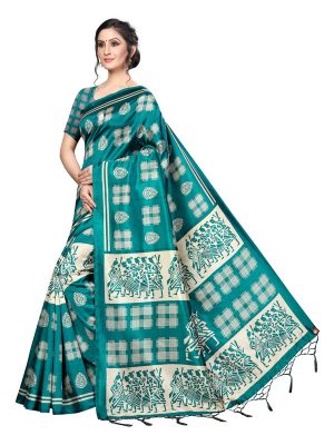 Hyundai Rama Banarasi Art Silk Printed Saree With Blouse