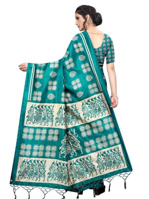 Hyundai Rama Banarasi Art Silk Printed Saree With Blouse