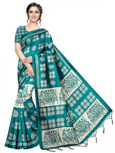 Hyundai Rama Banarasi Art Silk Printed Saree With Blouse