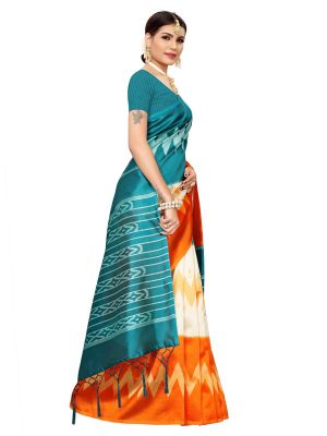 Mandana Rama Banarasi Art Silk Printed Saree With Blouse