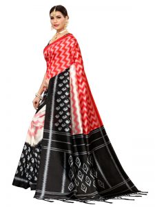 Razia Black Banarasi Art Silk Printed Saree With Blouse