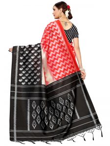 Razia Black Banarasi Art Silk Printed Saree With Blouse