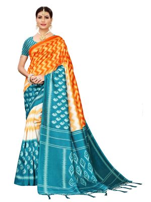 Razia Rama Banarasi Art Silk Printed Saree With Blouse