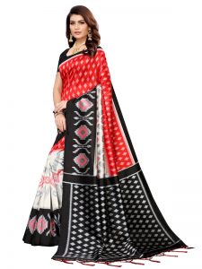 Sandhya Black Banarasi Art Silk Printed Saree With Blouse