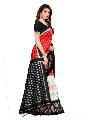 Sandhya Black Banarasi Art Silk Printed Saree With Blouse