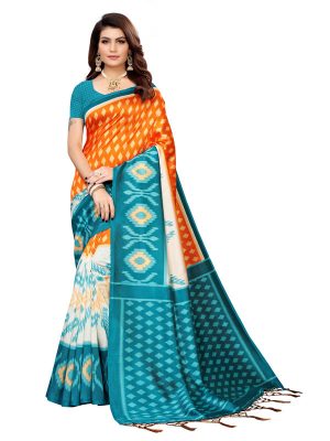 Sandhya Rama Banarasi Art Silk Printed Saree With Blouse