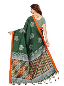 Tabassum Green Banarasi Art Silk Printed Saree With Blouse