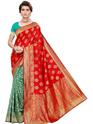 Banarasi Rich Pallu Printed Saree With Blouse