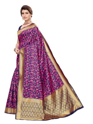 Banarasi Rich Pallu Printed Saree With Blouse