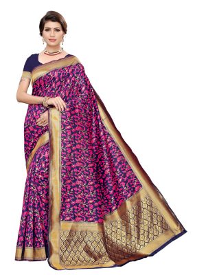 Banarasi Rich Pallu Printed Saree With Blouse